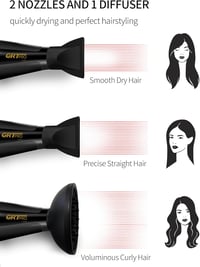 Professional Hair Dryer 2400W Ionos Hajszárító Diffúzorral - 40 Millió Negatív Ion, 3 Hőfokozat, 2 Sebesség, Gyors Szárítás, Fényes Haj, Fek 13