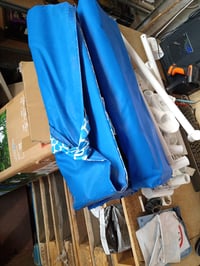 Piscină supraterană cu cadru metalic Intex, formă dreptunghiulară, 300x200x75 cm, albastră, capacitate 3800 litri, utilizată 3