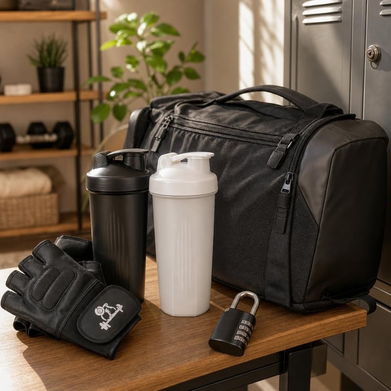 Gym Starter paket: 1x shaker 600ml + 1x sportska torba 32L + 1x rukavice + 1x lokot