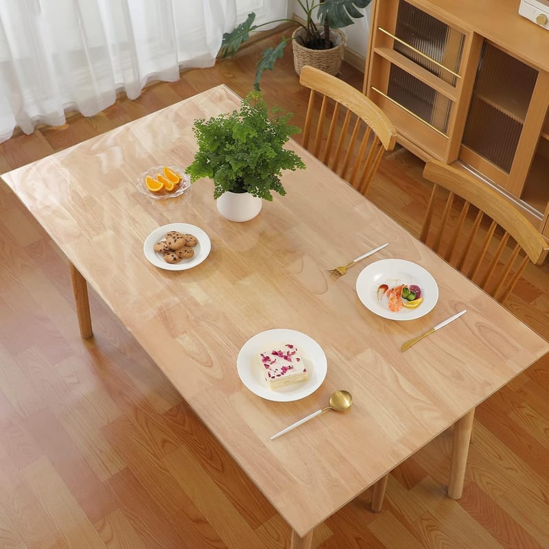 Eralove Átlátszó 2 mm vastag asztalterítő műanyag védőfólia 70x115 cm konyha étkező fa bútorhoz