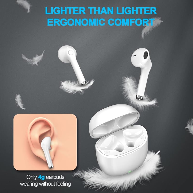 yobola Bluetooth Fülhallgató, IPX5 Vízálló Vezeték Nélküli Headset, 25 Órás Üzemidő, Érintésvezérlés, HiFi Sztereó Hang, Beépített Mikrofon