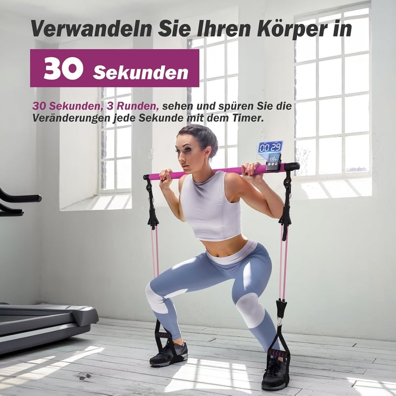 ALongSong Pilates rúd ellenállásos szalagokkal 180-360 LBS fitnesz készlet