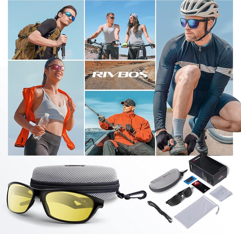 RIVBOS polarizált UV400 sport napszemüveg kerékpározáshoz, futáshoz - unisex