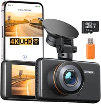 iZEEKER 4K Autós Fedélzeti Kamera WiFi Funkcióval, 2160P Felbontás, 32GB Kártyával, Éjjellátó, Hurokfelvétel, G-Szenzor, 24 Órás Parkolóőr 1