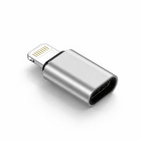 Gaef USB-C na Lightning adapter za iPhone 14 13 12 11 XS XR X 7 6 SE i iPad uređaje, brzo punjenje i prijenos podataka, aluminij, srebrni, 1 kom. 1