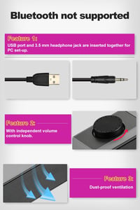 Imdwimd kompakt USB hangprojektor PC-hez, erős hanggal, fekete - 2024-es modell 3