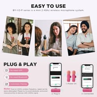 Boya BY-V2 Rózsaszín Vezeték Nélküli Csíptetős Mikrofon iPhone-hoz, Videózáshoz 6