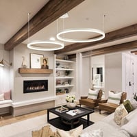 YYUTLUO Modern LED Csillár - 2 Fehér-Arany Gyűrű (40+60cm, 40W) - Távirányítós Fényerőszabályzós Függőlámpa Nappaliba - Minimalista Mennyeze 7