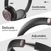 Earbay Bluetooth Headset Mikrofonnal - Zajszűrős, USB-s Vezeték Nélküli Fejhallgató PC-hez, Rózsaarany 6