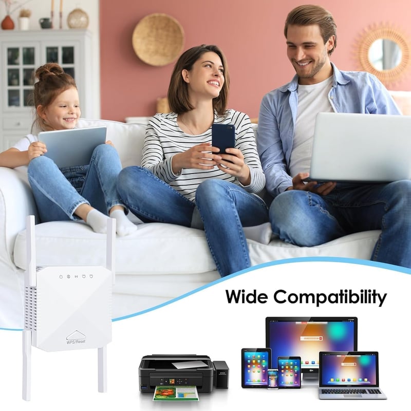zoeyzoey 1200Mbps Dual Band WiFi Erősítő, WLAN Repeater 5GHz 2.4GHz WPS