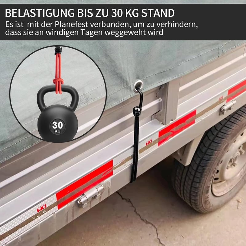 TaoTazon 12 db-os kampós gumipók szett, 20 cm-es, erős ponyvafeszítő