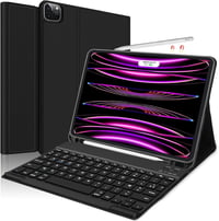 SENGBIRCH Bluetooth Billentyűzet iPad Air 5/4 és iPad Pro 11 Tablethez - Levehető, Védőtokkal, Francia Kiosztással, Pencil Tartóval, Fekete 1