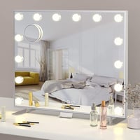 ADDCOLOR Hollywood Sminktükör LED Világítással - 14 Fényerőszabályozható Lámpa, 3 Színmód, Érintőképernyős 60x18x52.3 cm 1