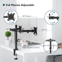 BONTEC Dupla Monitortartó Kar 13-32 Colos Képernyőkhöz - Állítható Magasság, Forgatható, Dönthető, 10kg Terhelhetőség, VESA 75/100 Kompatibi 2