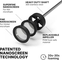 Subminimal NanoFoamer V2 Kézi Tejhabosító | Mikro-habosított Tej Barista Minőségű Kávéitalokhoz | Elemes Tejhabosító Cappuccino, Latte és Fo 3