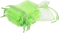 Sourcing Map 100db Világoszöld Organza Ajándékzsák 5x7cm Esküvőre, Partira 1