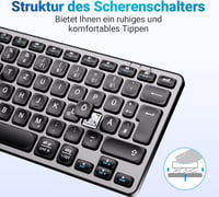 iClever Bluetooth Billentyűzet, Vezeték Nélküli Német QWERTZ Kiosztás, Újratölthető, 3 Eszköz Közötti Váltás, MacBook Pro/Air, iMac Kompatib 4