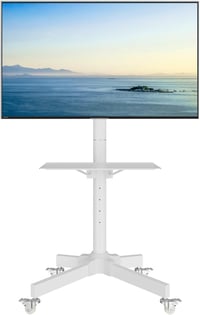 BONTEC Mobil TV Állvány Kerekekkel 23-60" Képernyőkhöz - Állítható Magasságú, Hordozható TV Kocsi Tálcával, 40kg Teherbírás, VESA 400x400mm, 1