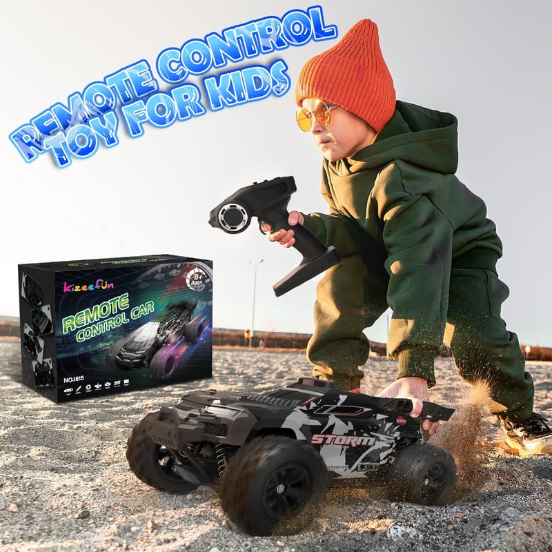 Kizeefun 40 km/h-s távirányítós autó, 1:18 offroad buggy LED fényekkel