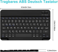 FOGARI német Bluetooth billentyűzet - Ultravékony, USB-C tölthető, iPad/iPhone/Samsung/Huawei kompatibilis 3