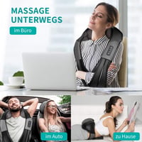 Nekteck Shiatsu Masszírozó Párna Melegítő Funkcióval - Nyak, Váll, Hát és Derék Masszázs Autóban és Irodában, Sebességszabályzóval, Fekete - Black 8