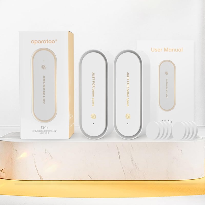 bubbacare Ultrahangos Rovarriasztó 2db - LED Éjszakai Fény, Elektromos Kártevőűző Szúnyog, Egér, Pók Ellen, 1200m² Hatótávolság, Fehér