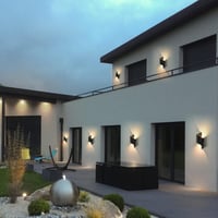  2 db LED Kültéri/Beltéri Fali Lámpa 10W - IP65 Vízálló, 3000K Meleg Fehér, Modern S-alakú Alumínium Dekorációs Világítás 4