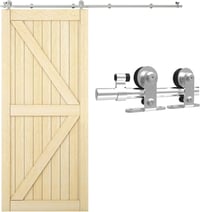 WOLFBIRD Tolóajtó Vasalat Szett 152 cm - Rozsdamentes Acél Sín Fa Ajtókhoz, Modern Ezüst Kivitel, 100 kg Teherbírás 2
