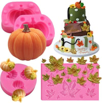 Szilikon Halloween Tök és Juharlevél Sütőforma Szett - 3D Süteménydíszítő 1