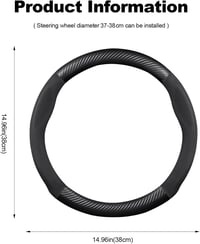 Ergocar Kerek Szénszálas Bőr Kormányvédő 38cm - Fekete, Csúszásgátló 7