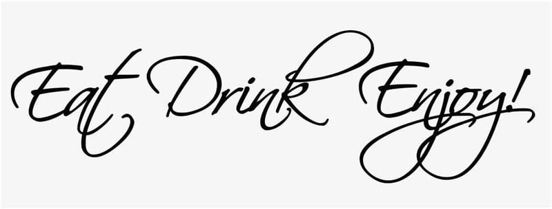 Hangulatos "Eat Drink Enjoy" fali tábla, 60x20 cm-es méretben