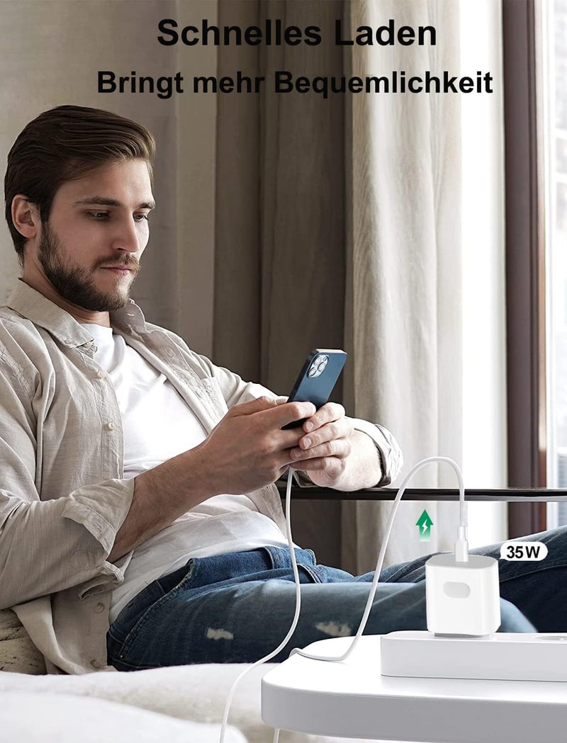 Sunrson 35W USB-C Gyorstöltő iPhone 16/15/14/13/12/11 Készülékekhez - Kompakt Fali Adapter, 3x Gyorsabb Töltés, Túlmelegedés Elleni Védelem