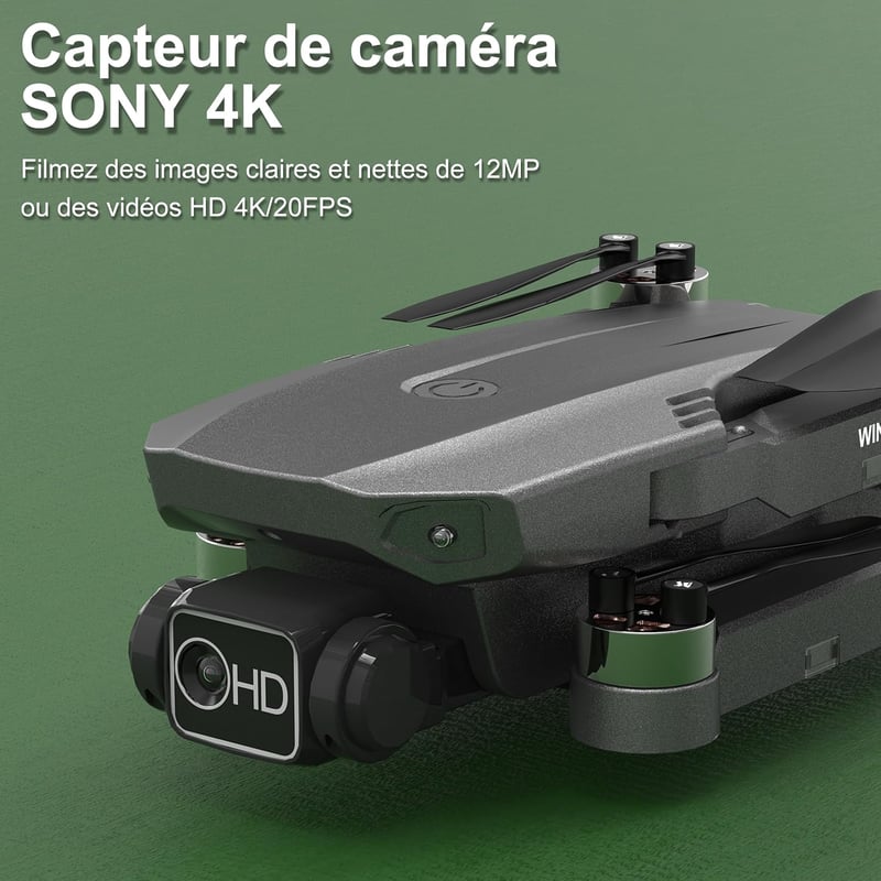Wipkviey B12 Drón 4K Kamerával - WiFi Vezérlés, Távirányító és Applikáció, 2 Akkumulátor, Hordozható Táska, 810g