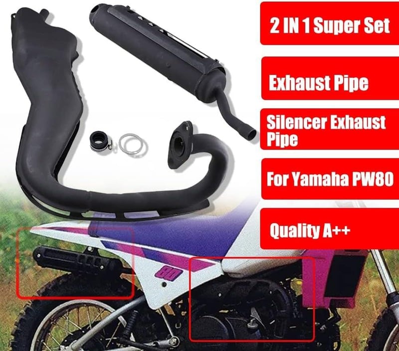 Yamaha PW80 kipufogó szett - PeeWee 80 dirt bike és ATV kompatibilis
