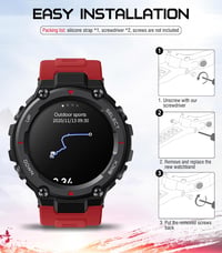 MoKo Szilikon Szíj Amazfit T-Rex/T-Rex Pro Okosórához - Puha Sportpánt Csavarhúzókkal, Csereszíj Okosóra Kiegészítő 4