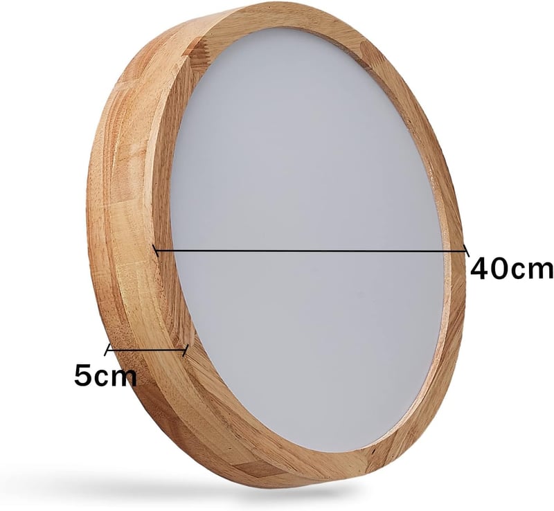 Baerolc 40 cm Fa LED Mennyezeti Lámpa Távirányítóval - Szabályozható Fényerő, 3000K-6000K Kerek Világítás Hálószobába, Irodába, Konyhába
