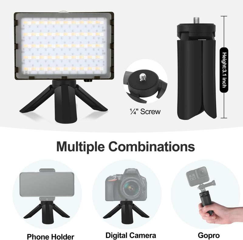 EMART RGB LED Videó Lámpa Szett - 5500K Állítható Fényerő, USB, Tripod Állvánnyal, Streaming, YouTube, Fotó Stúdió Világítás