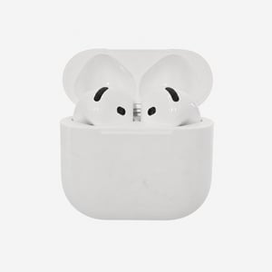 Bezdrôtové Bluetooth slúchadlá Apple AirPods 4 s aktívnym potlačením hluku, adaptívnym zvukom, prispôsobeným priestorovým zvukom, nabíjacím puzdrom USB-C, používané