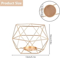 6 darabos arany geometrikus teafénytartó szett, ötszögletű dekoratív gyertyatartó 2