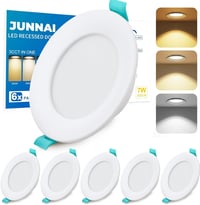 6 db Süllyesztett LED Spotlámpa 7W - Szabályozható Fényerejű, Ultra Vékony, IP44 Vízálló Mennyezeti Világítás 3 Színhőmérséklettel, 70-90m 1