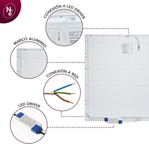 LED stropna svjetiljka 60×60 cm, 40W – 6500K hladno bijelo svjetlo, energetski učinkovita panel svjetiljka