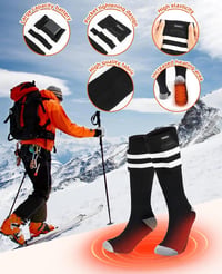 6000 mAh Heated Socks, Rechargeable Heating Socks with 4 Heat Settings & Latest Heated Toe Design, Heated Socks with Battery, USB Heated Foot Warmer, Electric Warm Winter Socks 5
