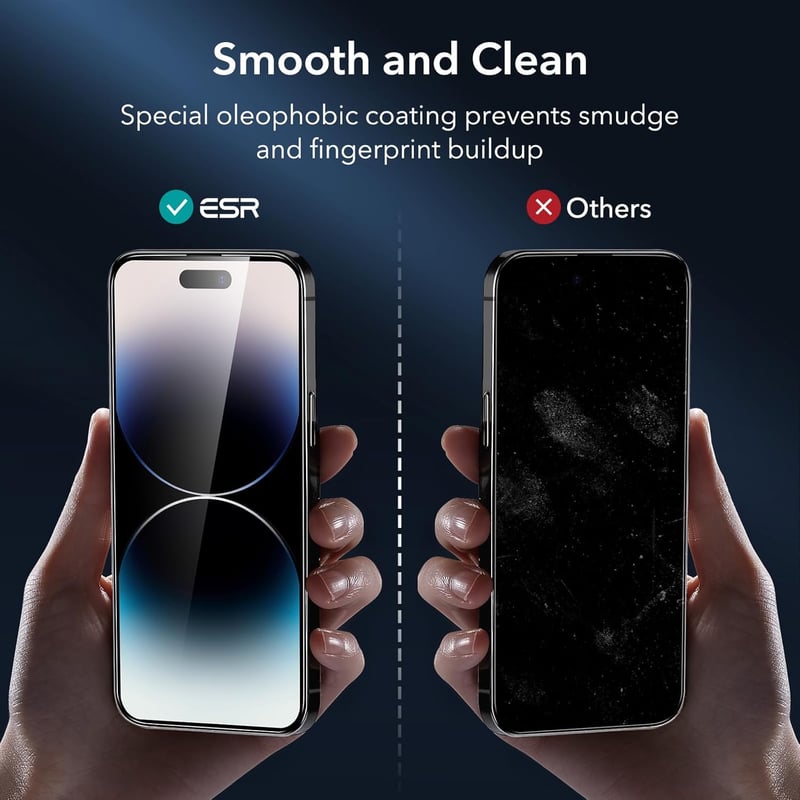 iPhone 14 Pro ESR Armorite edzett üveg képernyővédő fólia szett + kameravédő, 3db