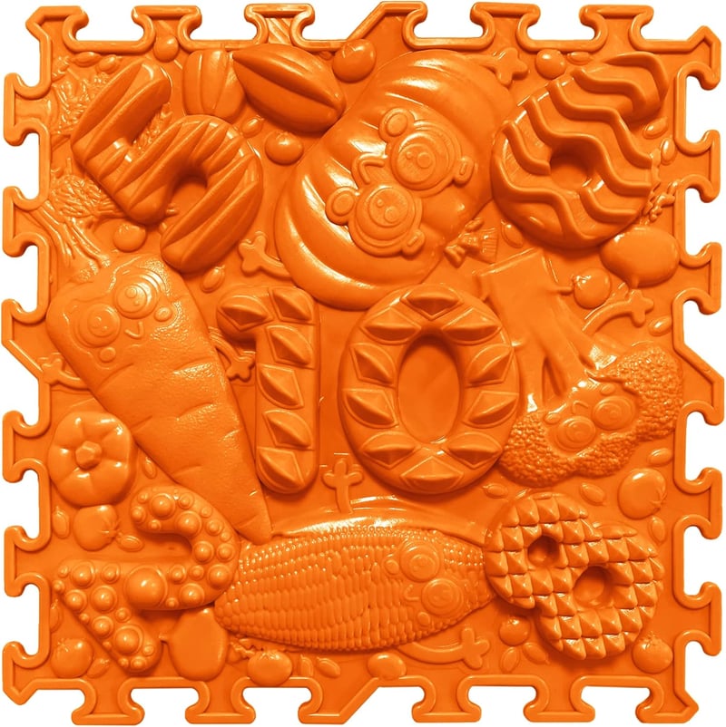 ORTO NATURE Erdei Iskola Szenzoros Puzzle Masszázs Szőnyeg - Ortopédiai Játszószőnyeg Babáknak és Gyerekeknek