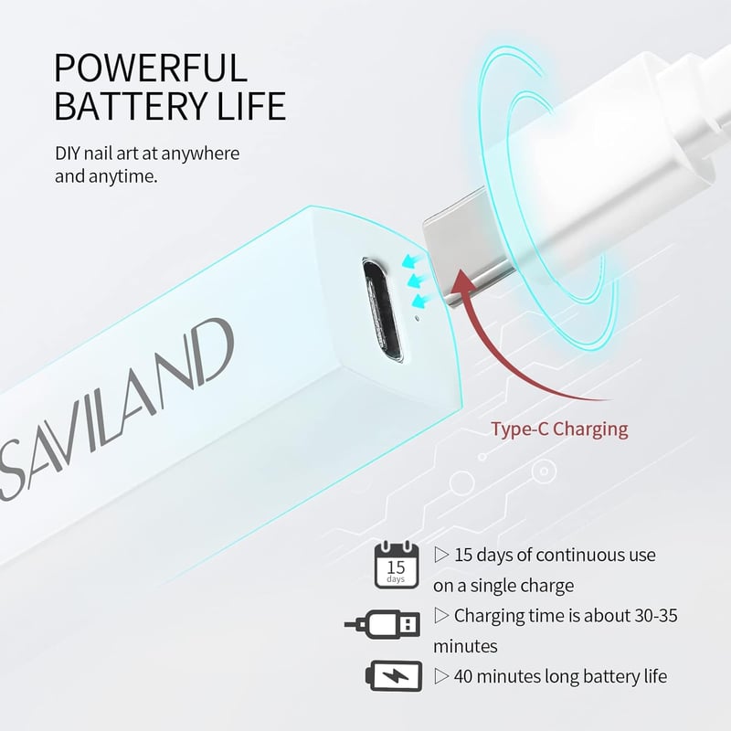Saviland Mini UV LED Lámpa Gél Körmökhöz - Újratölthető, Bőrvédő, Hordozható Körömszárító
