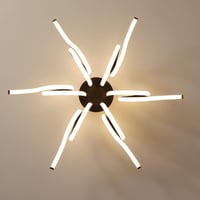 minifair Fekete LED Mennyezeti Lámpa 70cm - Távirányítós, Dimmelhető, 6 Fényforrás, 6000 Lumen, 3000K-6000K, Modern Világítás Nappaliba, Kon 5