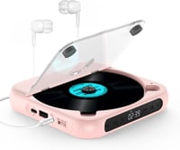 KOVCDVI Hordozható CD lejátszó Bluetooth-szal, rózsaszín, LCD kijelzővel és 1200mAh akkumulátorral 1