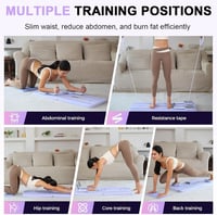 ExeractFit Hasizom Erősítő Roller Board - Automata Visszapattanó Edzőeszköz Ellenálló Gumiszalaggal, Pilates Reformer Szett, Fekete 6