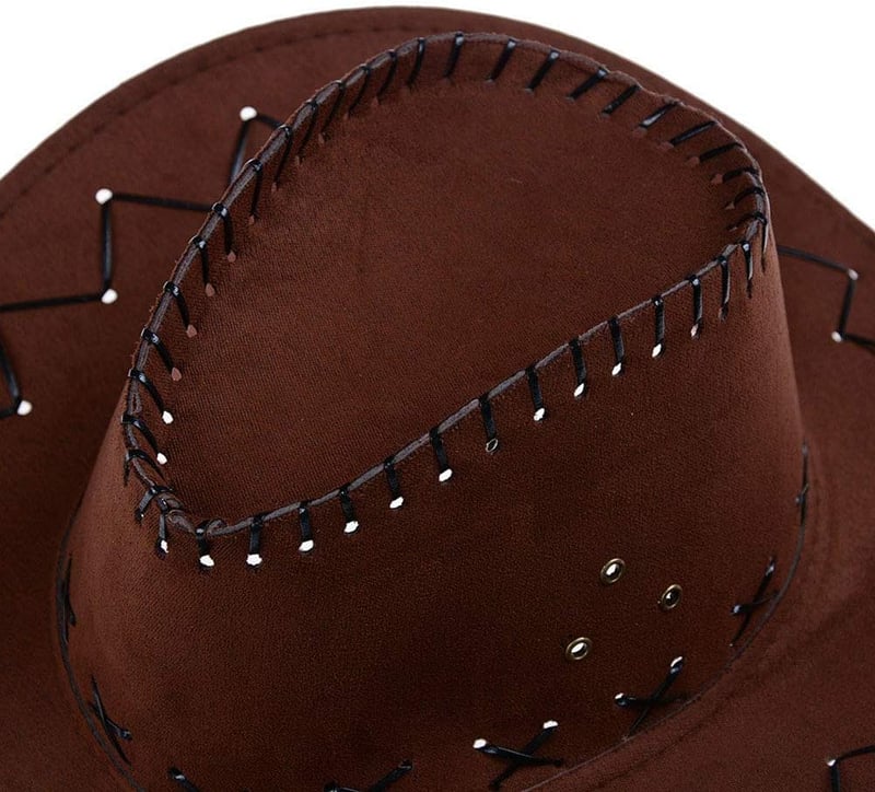 Barna AcserGery Cowboy Kalap - Western Stílusú Jelmez Kiegészítő Farsangra, Halloweenre