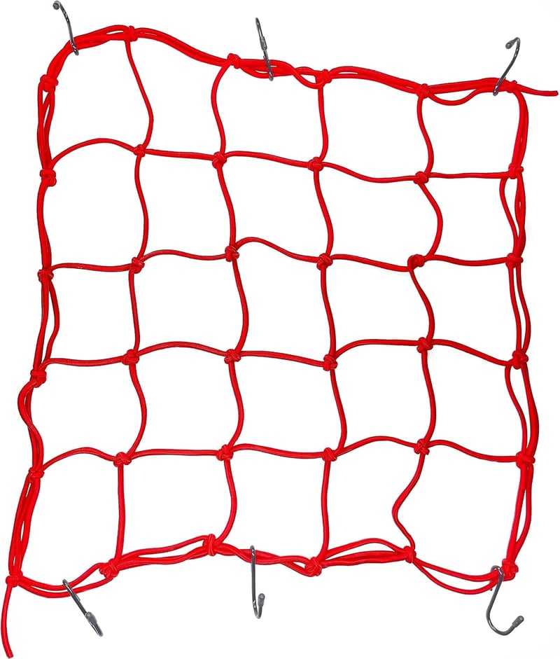 Erős, rugalmas csomagrögzítő háló motorokhoz és kerékpárokhoz - 40x40 cm